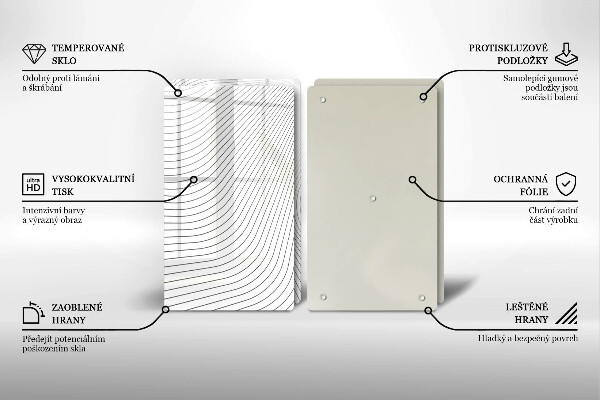 Üveg vágódeszka Modern vonalak minta