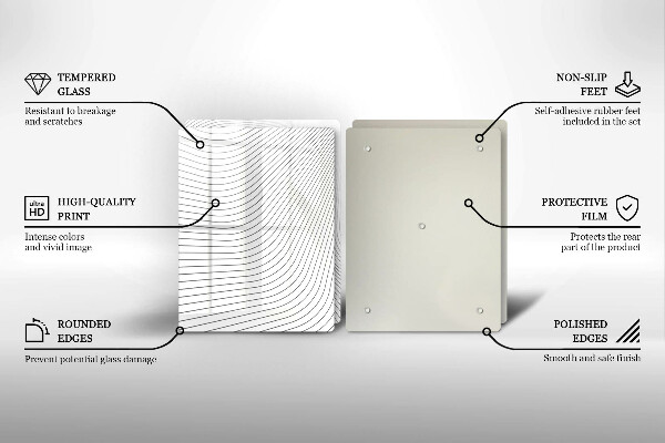 Üveg vágódeszka Modern vonalak minta