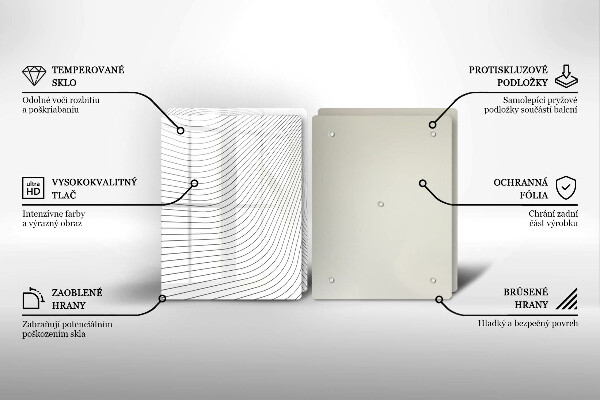 Üveg vágódeszka Modern vonalak minta