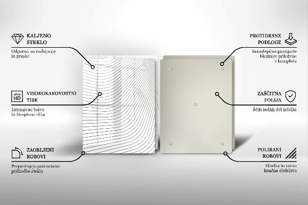 Üveg vágódeszka Modern vonalak minta