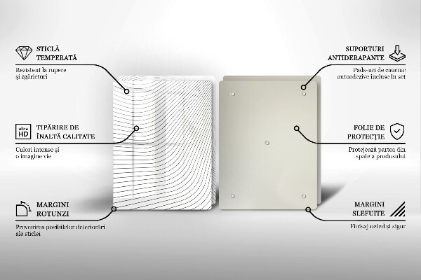 Üveg vágódeszka Modern vonalak minta