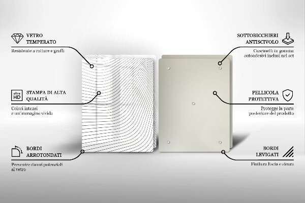 Üveg vágódeszka Modern vonalak minta