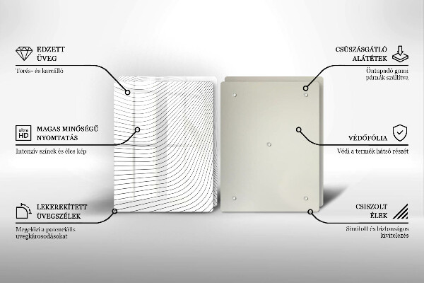 Üveg vágódeszka Modern vonalak minta
