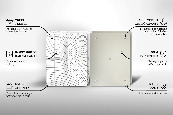Üveg vágódeszka Modern vonalak minta