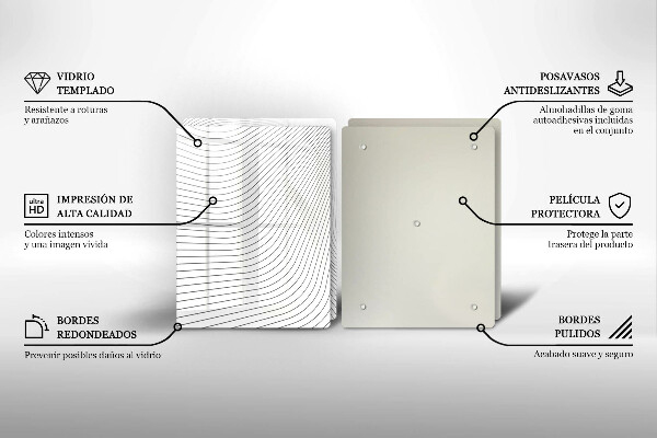 Üveg vágódeszka Modern vonalak minta