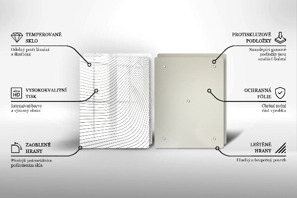 Üveg vágódeszka Modern vonalak minta