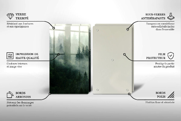 Üveg vágódeszka Ködös erdei táj