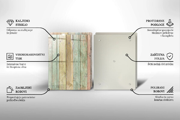Üveg vágódeszka Színes vintage táblák