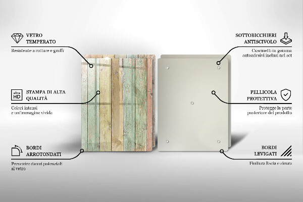 Üveg vágódeszka Színes vintage táblák