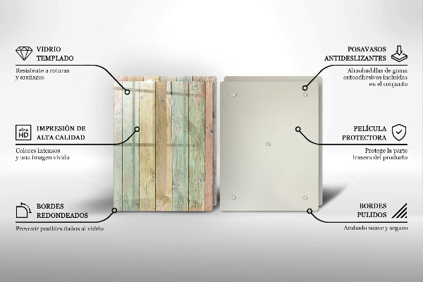Üveg vágódeszka Színes vintage táblák
