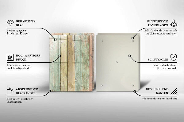 Üveg vágódeszka Színes vintage táblák