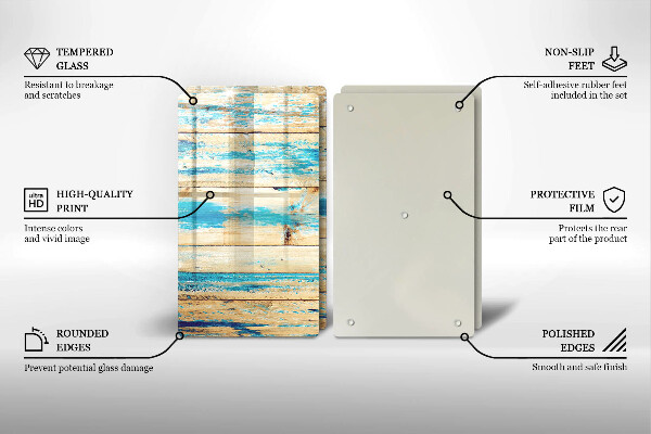 Üveg vágódeszka Retro fa táblák