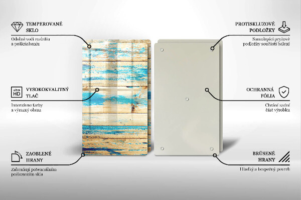 Üveg vágódeszka Retro fa táblák