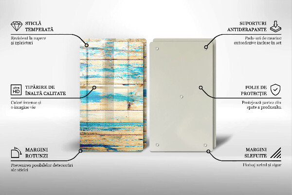 Üveg vágódeszka Retro fa táblák