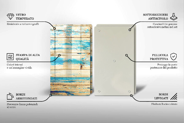 Üveg vágódeszka Retro fa táblák