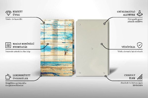 Üveg vágódeszka Retro fa táblák