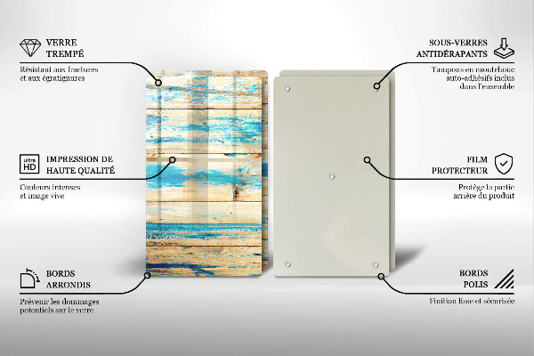 Üveg vágódeszka Retro fa táblák