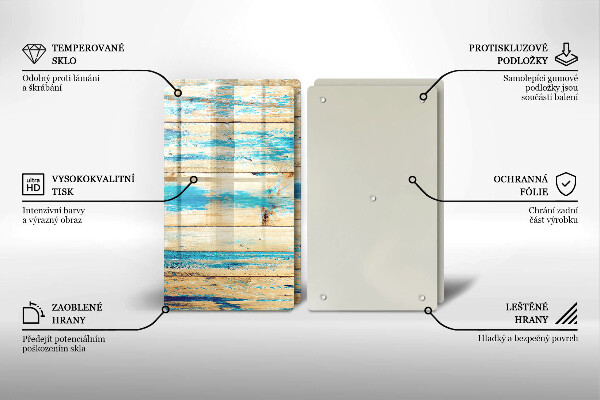 Üveg vágódeszka Retro fa táblák