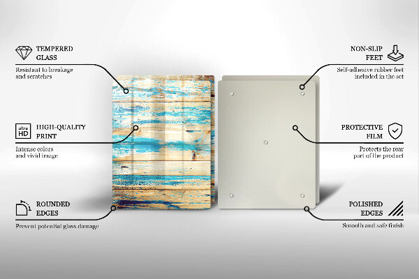 Üveg vágódeszka Retro fa táblák