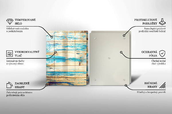 Üveg vágódeszka Retro fa táblák