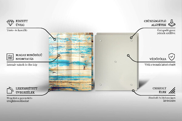 Üveg vágódeszka Retro fa táblák
