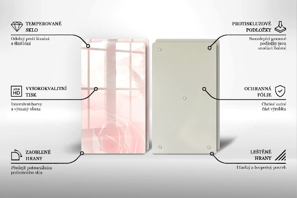 Üveg vágódeszka Pasztell rózsák háttér