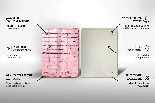 Üveg vágódeszka Pasztell téglafal