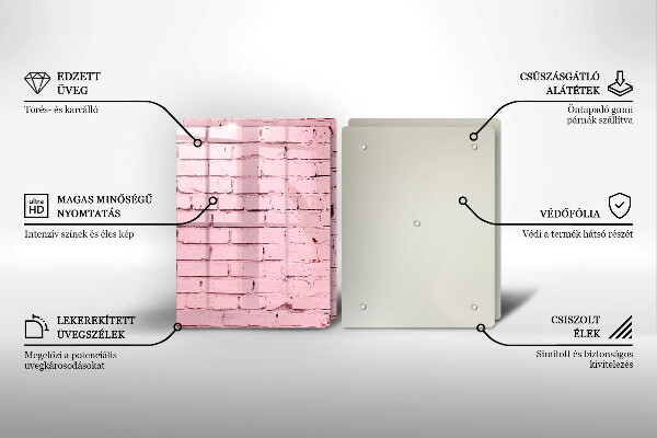 Üveg vágódeszka Pasztell téglafal