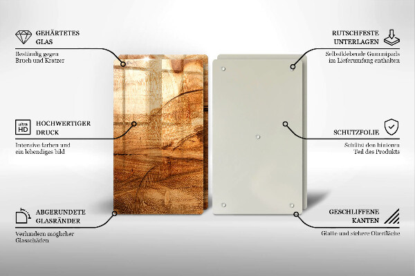 Üveg vágódeszka Fa tábla textúra