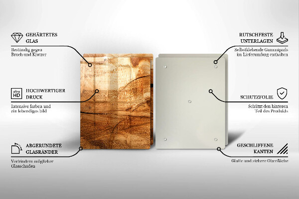 Üveg vágódeszka Fa tábla textúra