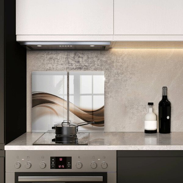 Üveg vágódeszka Absztrakt barna vonalak