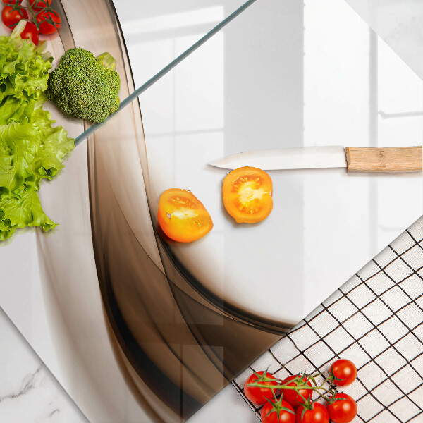 Üveg vágódeszka Absztrakt barna vonalak