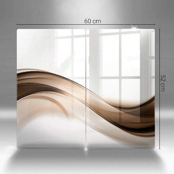 Üveg vágódeszka Absztrakt barna vonalak