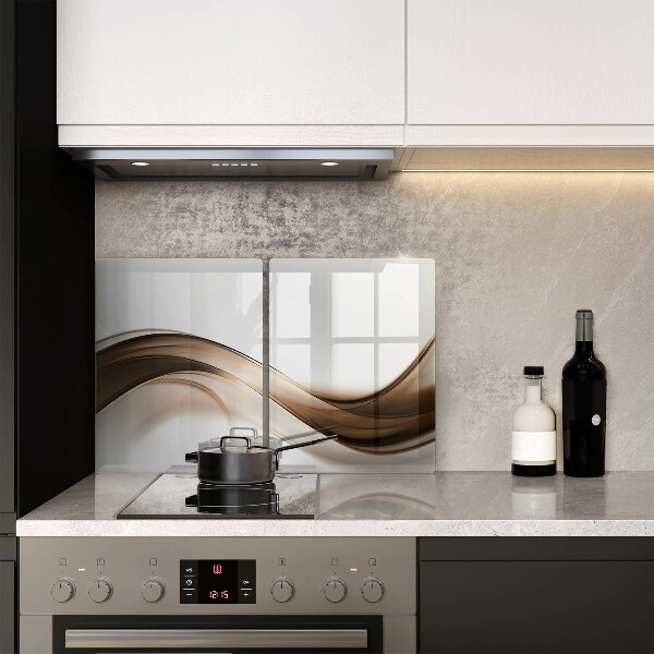 Üveg vágódeszka Absztrakt barna vonalak