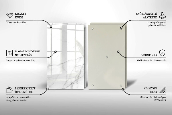 Üveg vágódeszka Márvány kő háttér