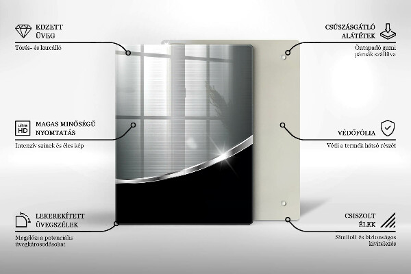 Üveg vágódeszka Kék szín