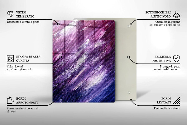 Üveg vágódeszka Szürke színű