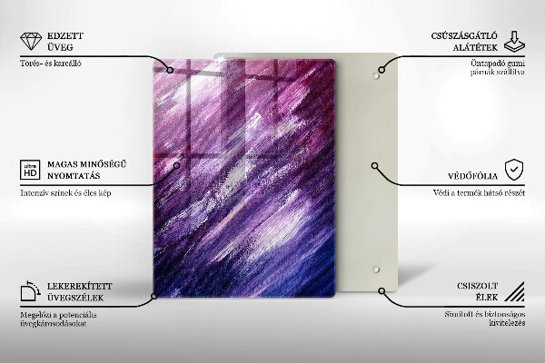 Üveg vágódeszka Szürke színű