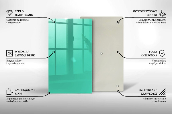 Üveg vágódeszka Zöld szín