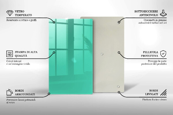 Üveg vágódeszka Zöld szín