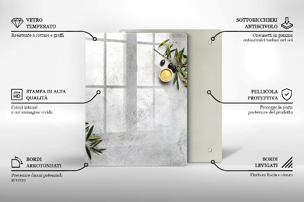 Üveg vágódeszka Zöld szín