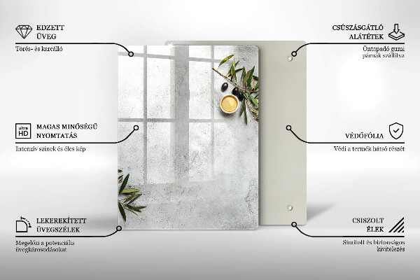 Üveg vágódeszka Zöld szín