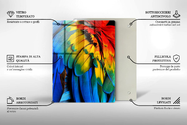 Üveg vágódeszka sötétkék