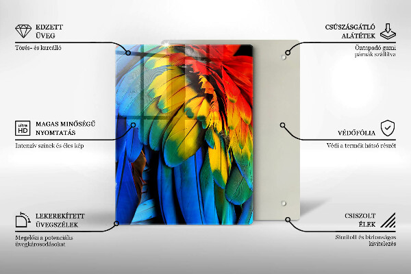 Üveg vágódeszka sötétkék
