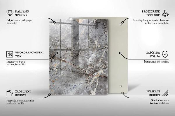 Üveg vágódeszka Kék szín
