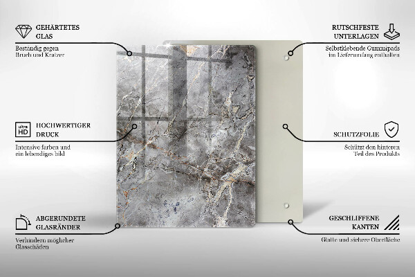 Üveg vágódeszka Kék szín