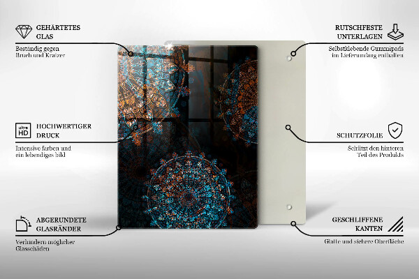 Üveg vágódeszka Fekete szín