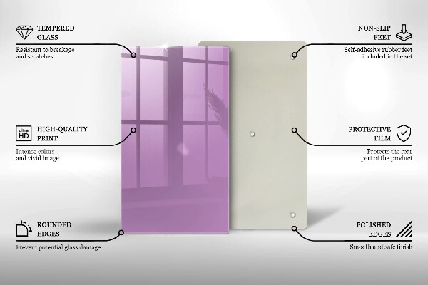 Üveg vágódeszka Lila színű