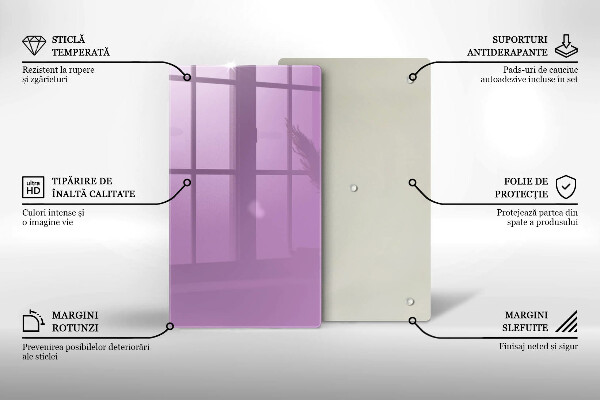 Üveg vágódeszka Lila színű