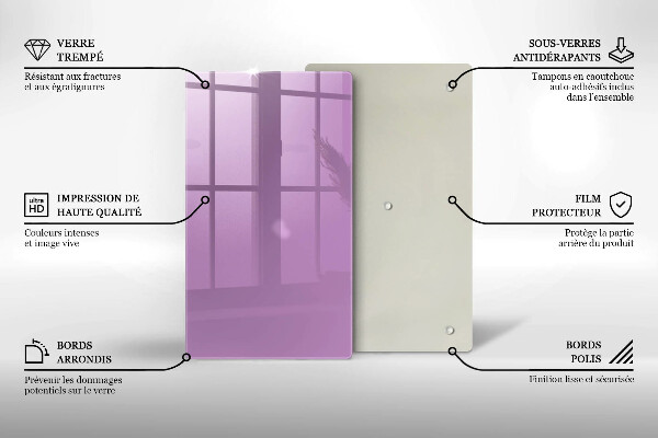 Üveg vágódeszka Lila színű